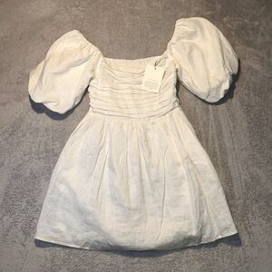 Dissh Dress NWT Puff Sleeve Linen Size 8